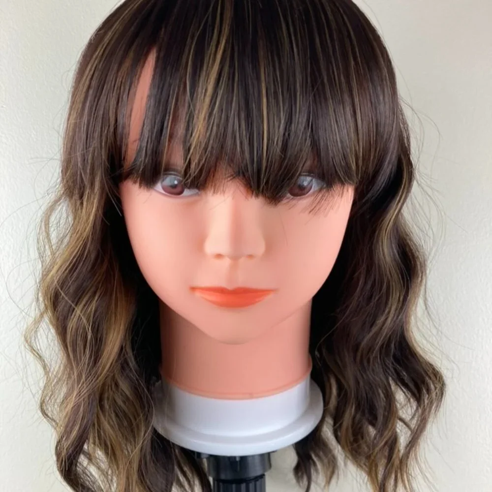 Brown Wig With Blonde Highlight